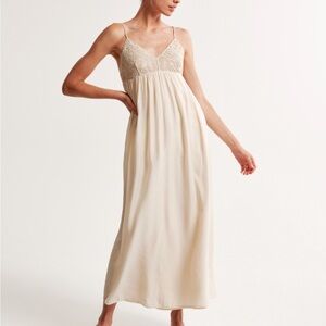 Elegant Cream Lace Maxi Dress